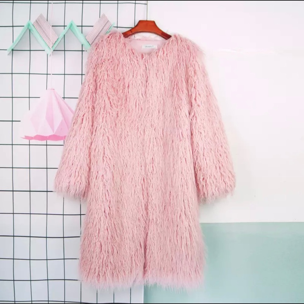 Burning man faux fur coat